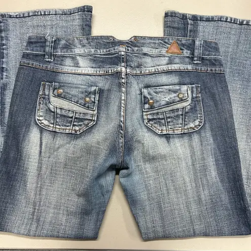 Bianco Denim Blue Jeans Boot Leg Low Rise Pockets Womens Size 4