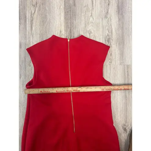 Spense Red Sheath Dress Mock Neck Cap Sleeve Zipper Detail Size 16 NWT