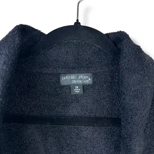Barefoot Dreams NWOT Black CozyChic Lite Long Weekend Open Cardigan Sweater 2X