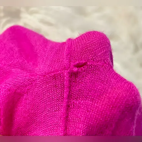 Helmut Lang Bright Pink V-Neck Ruffle Cuff Lightweight Cashmere Sweater XS - Image 7