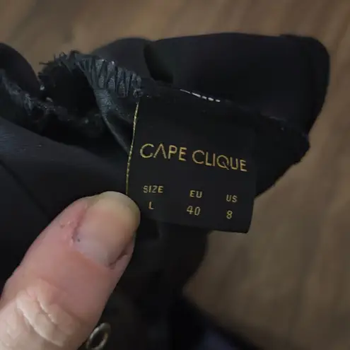 Black Faux Leather Harness Top Size 8