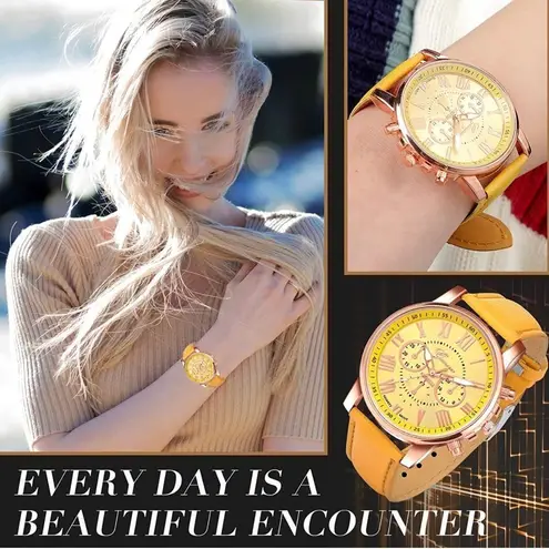 Brown Strap Alloy Fashion Watch White thumbnail 4