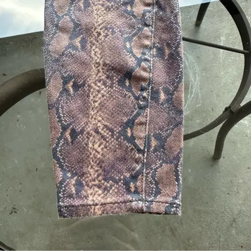 L'Agence L’AGENCE Margot High Rise Cropped Skinny Python Snake Print Jeans Brown 25 NWOT