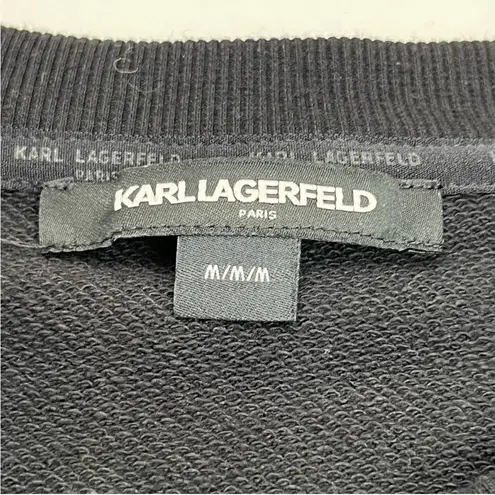 Karl Lagerfeld Paris Womens Size Medium Black Long Sleeve Sweatshirt *FLAWED*