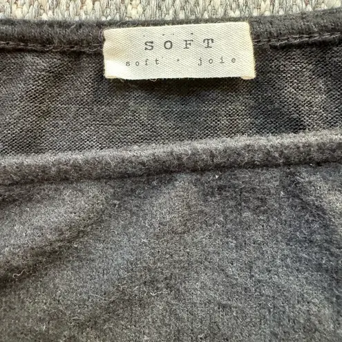 SOFT JOIE Maxi Long Sleeve Drawstring Black Dress w/ Slit