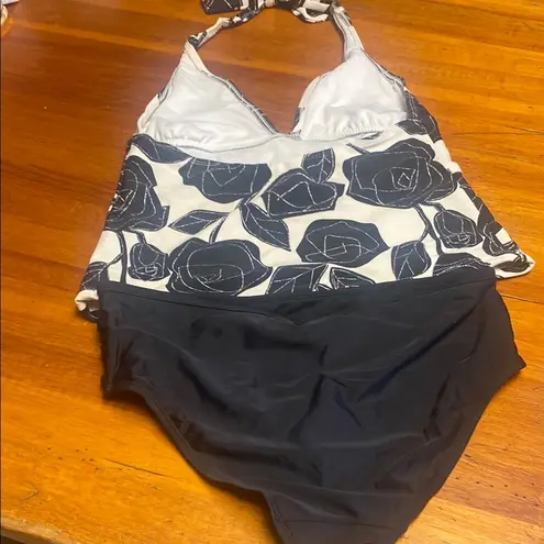 Catalina Black and White Floral Bikini Halter