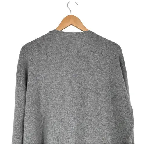 Max Mara Grey Rodeo Pullover Cashmere Sweater Long Sleeves Embellished Logo