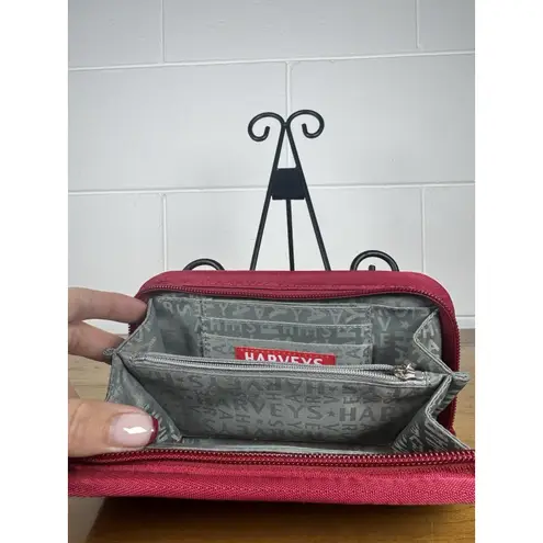 Harveys Seatbelt Bag Red Woven Wallet Clutch Zip Around Y2K