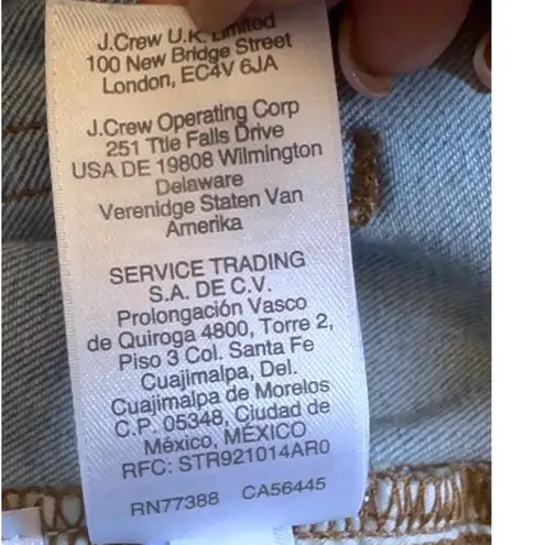 J.Crew Womens Light Wash High-Rise Toothpick Raw Hem Jeans Size 27