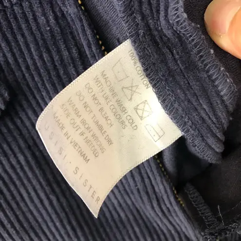 Usisi Sister Blue Cissy Cotton Corduroy Zip Front Collared Jumpsuit Small