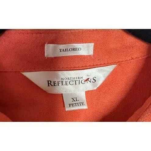 Northern Reflections Tailored Button Down XL Petite Coral Long Sleeve Woman's