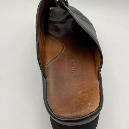 L'amour des Pieds Women's US Size 9 M Arienne Black Leather Wedge Slides Shoes