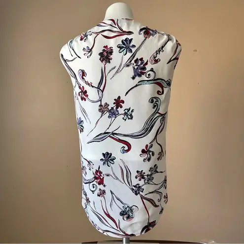 3.1 Phillip Lim | White Sleeveless Floral Spliced Blouse Sz 8