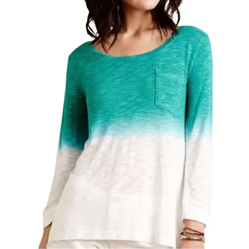 Z by Zobha Teal Ombre Lightweight Long Sleeve Top Size Small Green