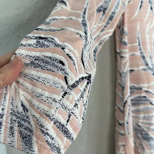 Clara Sun Woo Stretchy Top Asymmetrical Blush Pink Tropical Resortwear Vacation Size XS