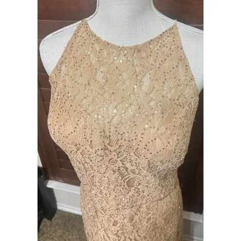 Anny Lee Beige Lace Gown Dress Sequins Formal Plus 3XL mother of bride groom