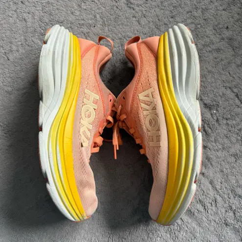 Hoka Women's 8 ONE ONE Bondi 8 Running Shoes Shell Coral Peach Parfait