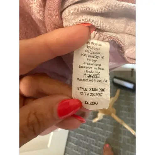 Chris & Carol Plus Size 2XL/2XG Top Stars Black Stripe Raglan T-Shirt