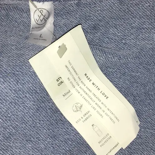 Alternative NWT Bay Blue Pin Dot Piper Cross Front Cropped Jumpsuit L Dots