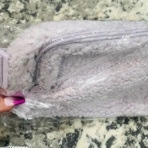 PURPLE FLEECE SHERPA CROSSBODY FANNY PACK