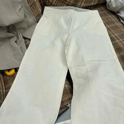 Armani Collezioni Cream Wide Leg Pants