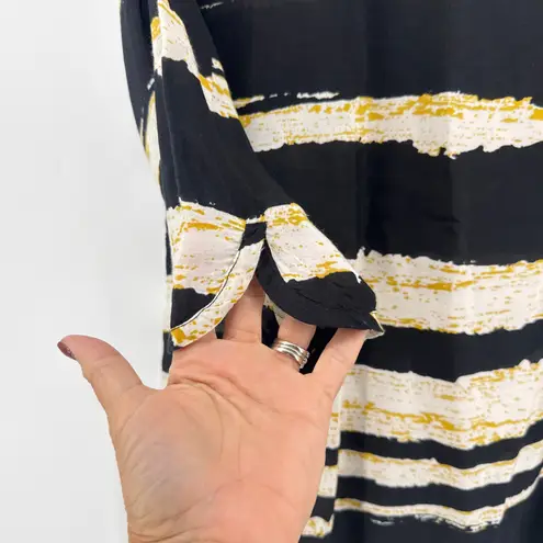 MASAI Copenhagen Berta Loose Paint Stripe Tunic Top Women's Medium Black White