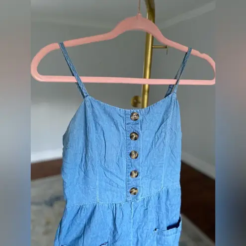 Justify 100% Cotton Denim Romper Jumpsuit Boho Summer Beach Vaca Resort Travel