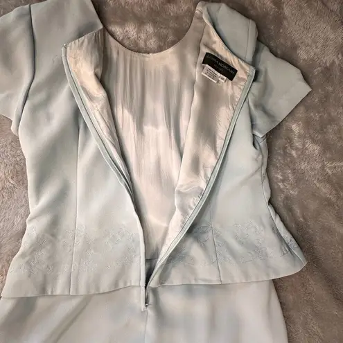 Donna Morgan Petites Women's Vintage Embroidered Formal Dress in Blue Size 10