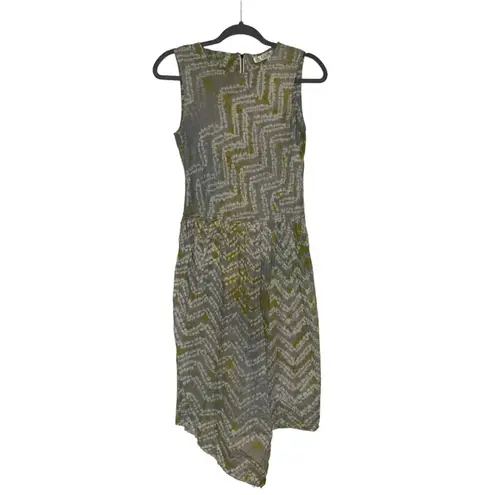 Ulla Johnson Green Tie-Dye Knee Length Wrap Dress Size 4