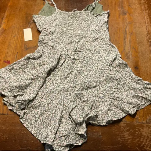 Aeropostale NWT  Romper Sz S Green Floral Boho Ruffle Cottagecore Feminine Cute