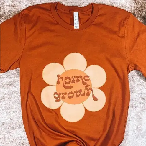 Home Grown Flower Graphic Tee Orange