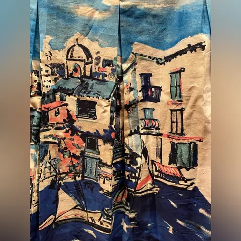 Charter Club Painted Boat Scene Watercolor Skirt 8 preppy