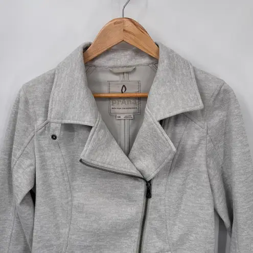 prAna Marabelle Softshell Asymmetrical Zip Jacket Womens Small Gray Polyester