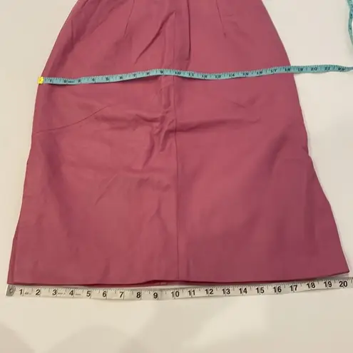 Newport News Easy Style Pink Leather Midi Pencil Skirt Sz 6