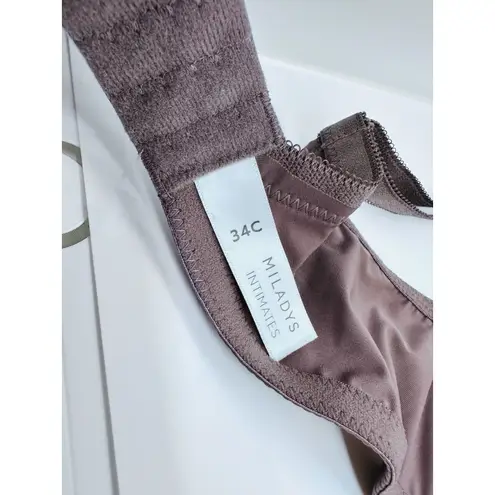 Euro"MILADYS" Mauve Lace Stretchy Cups Coverage Bras Non