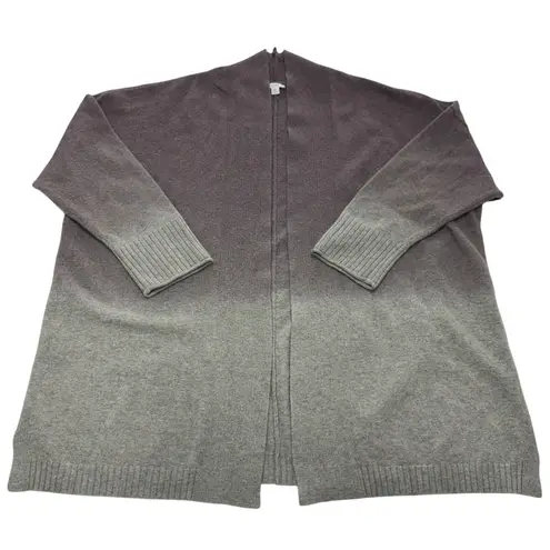 Pure Jill Sweater Womens 2X Plus Size Purple Grey Ombre Open Front Cardigan Gray