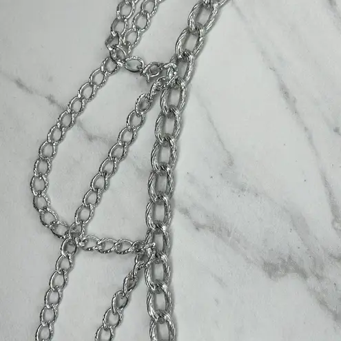 Draped Silver Tone Metal Chain Link Belt Y2K XS/Small XS/S ✨