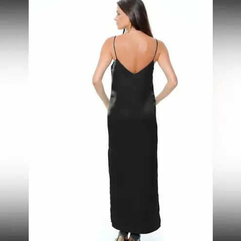 ROAM | Valencia Satin Black Slip Formal Midi Dress Size XS Cocktail Party