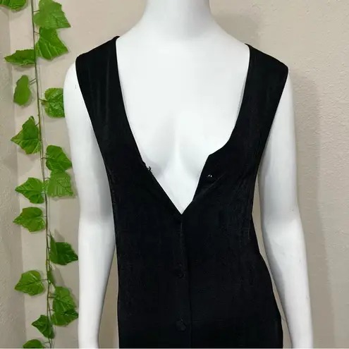 Pola Black Button Down Vest Dress