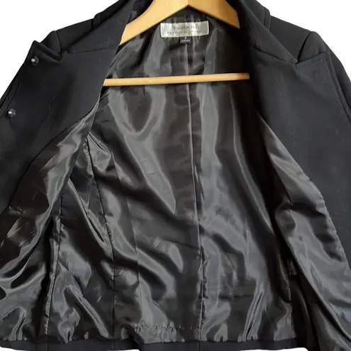Tahari Arthur S Levine Black Cuffed 3/4 Sleeve Bow Button Blazer Jacket Size 2