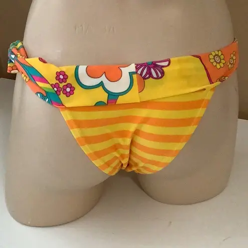 Recco Size M Brazilian Stripes & Flowers & Zuliana Orange Sarong New With Tags Yellow Size M