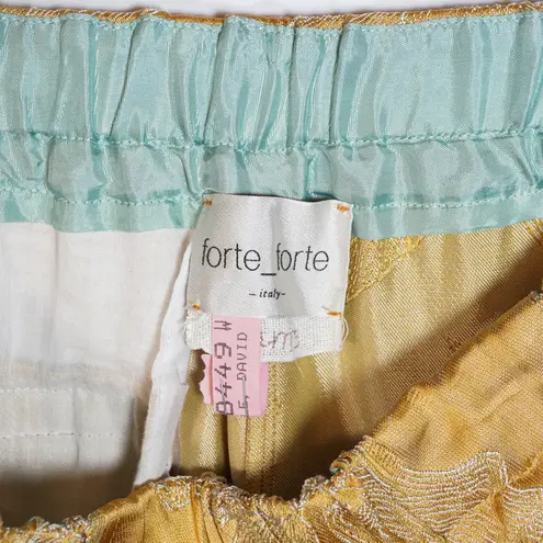 Forte Forte Sirena Floral Flower Jacquard Crepe Satin Yellow Jogger Pants Small