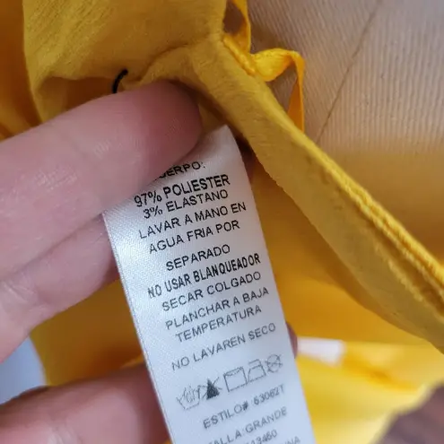 Milk and Honey mustard scalloped halter tank size large