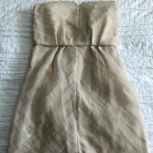 BCBGeneration  Beige Strapless Tiered Mini Dress