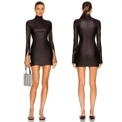 Alexander Wang NWT Crystal Cuff Tailored Stretch Jersey Long Sleeve Minidress XS