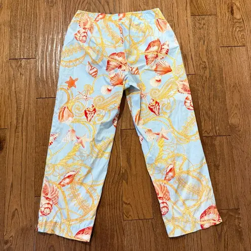 J. McLaughlin preppy shell nautical ocean blue cropped pants 2