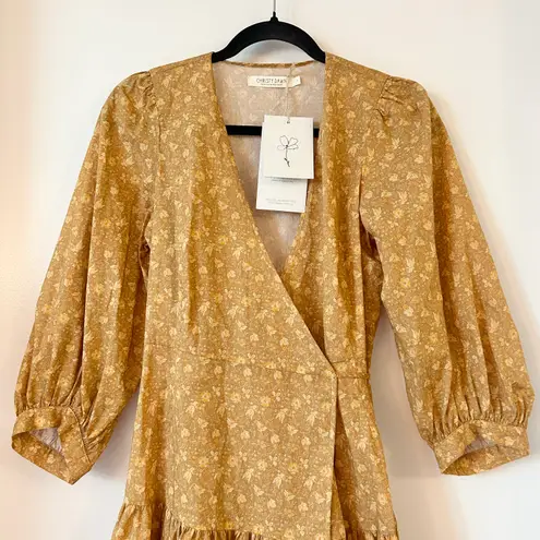 Christy Dawn The Talia Genuine Wrap Dress in Biscotti Cosmos Floral Size S NWT