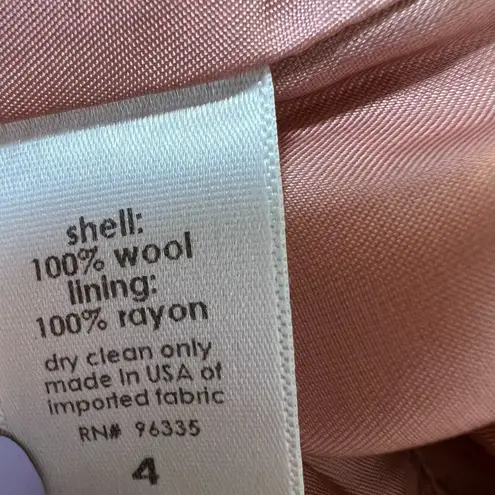 Susana Monaco Pink Wool Wide Leg Trouser Size 4