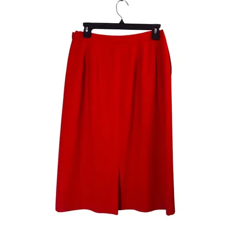 Pendleton 100% Wool Skirt Vintage A-Line Midi Pockets Career Office Red Size 10