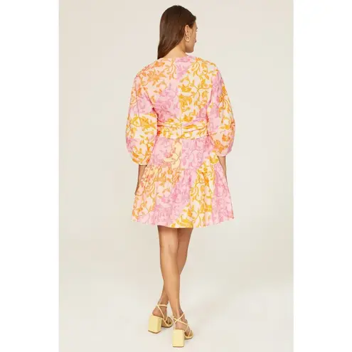 DEREK LAM 10 CROSBY X RTR Multicolor Floral Hourglass Cutout Mini Dress Size 46